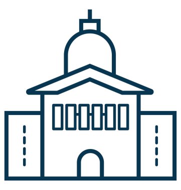 Kilise bina tamamen düzenlenebilir vektör simgesi