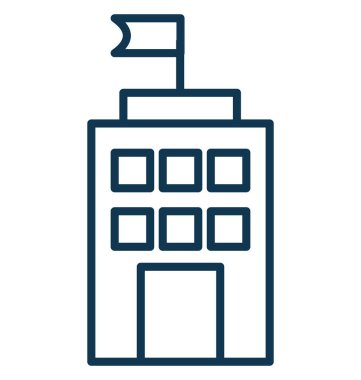 Okul binası vektör simge tamamen düzenlenebilir