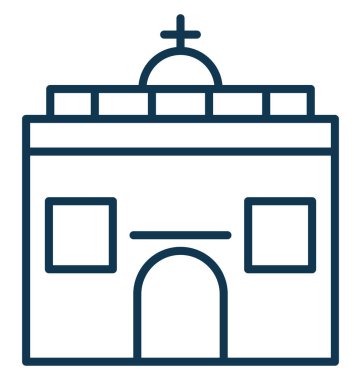 Kilise bina tamamen düzenlenebilir vektör simgesi