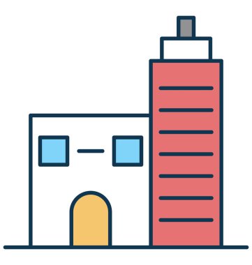 Ticari bina tamamen düzenlenebilir vektör simgesi