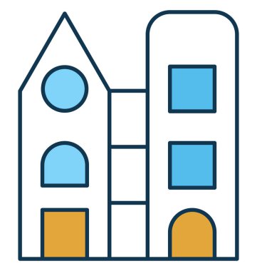 Bina tamamen düzenlenebilir vektör simgesi