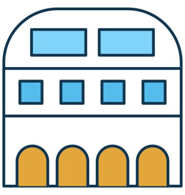 Müze binası vektör simge tamamen düzenlenebilir