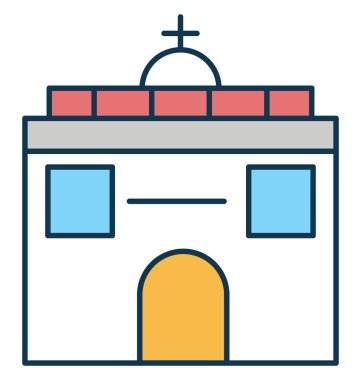 Kilise bina tamamen düzenlenebilir vektör simgesi