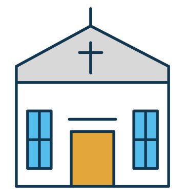 Kilise bina tamamen düzenlenebilir vektör simgesi