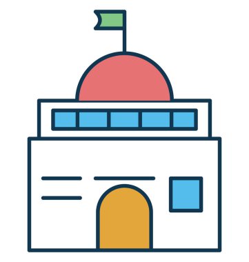 Enstitüsü Binası vektör simge tamamen düzenlenebilir