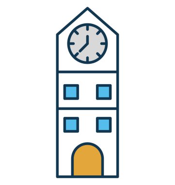 Saat Kulesi vektör simge tamamen düzenlenebilir