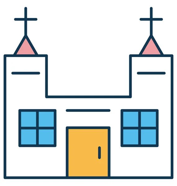 Ícone Vetor Igreja Totalmente Editável —  Vetores de Stock