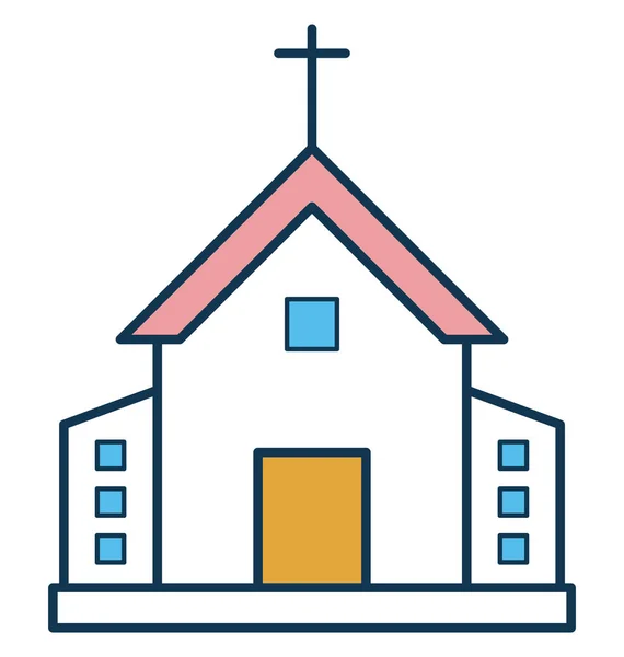 Edifício Igreja Vector Ícone Totalmente Editável —  Vetores de Stock