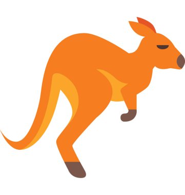 Kanguru vektör izole illüstrasyon simge renk