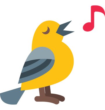 Serçe renkli vektör izole illüstrasyon simge 