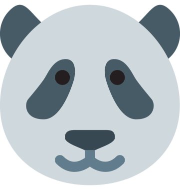 Panda vektör izole illüstrasyon simge renk