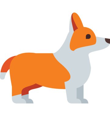 Köpek renkli vektör izole illüstrasyon simge