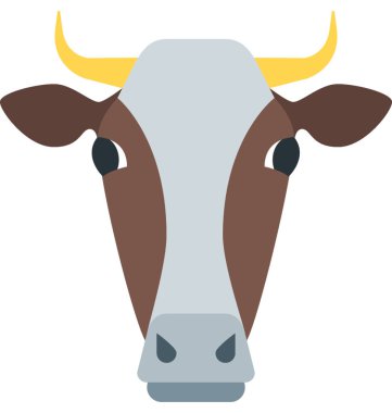 İnek renkli vektör izole illüstrasyon simge