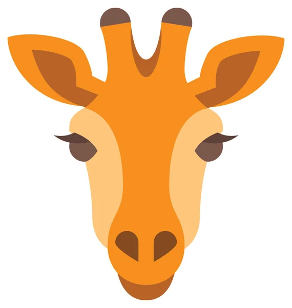 Ícone Ilustração Isolada Vetor Cor Girafa — Vetor de Stock