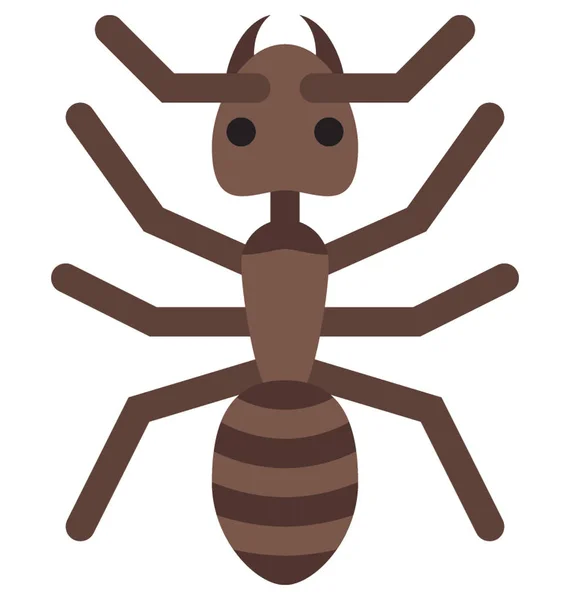 Ant Kleur Vector Geïsoleerde Illustratie Icon — Stockvector