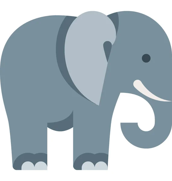 Icône Illustration Isolée Par Vecteur Couleur Éléphant — Image vectorielle