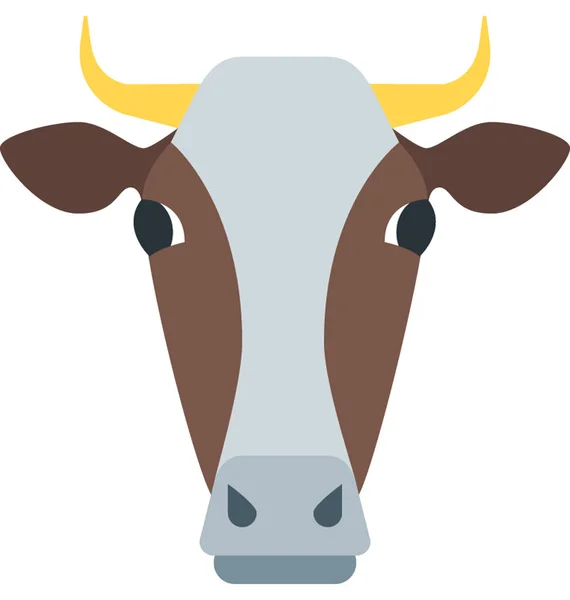 Ícone Isolado Ilustração Vetor Cor Vaca — Vetor de Stock