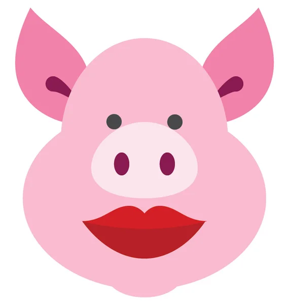 Pig Color Vector Isolated Illustration Icon — Stock Vector