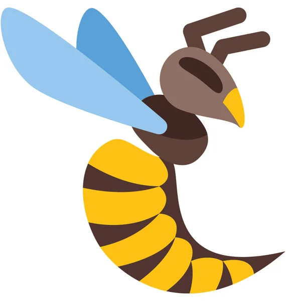 Honey Bee Barevná Vektorové Ilustrace Izolované Ikona — Stockový vektor