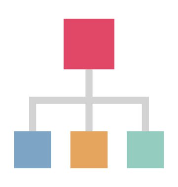 Hiyerarşi izole vektör simgesi