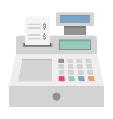 Yazar kasa izole vektör simge