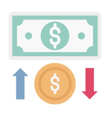 Banknot Convert sikke içine izole vektör simge 