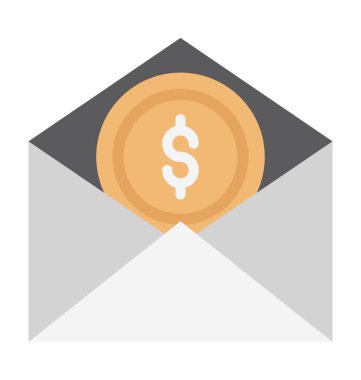 Para zarfı izole vektör simgesi