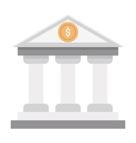 Bank Geïsoleerde Vector Icon — Stockvector