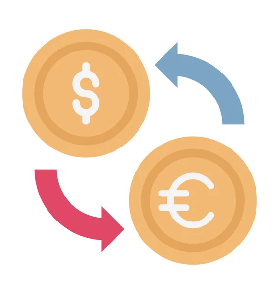 Icona Vettoriale Isolata Cambio Valuta — Vettoriale Stock