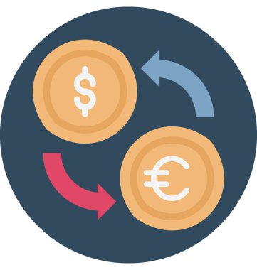 Döviz Alım Satım izole vektör simgesi