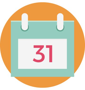 Takvim izole vektör simgesi