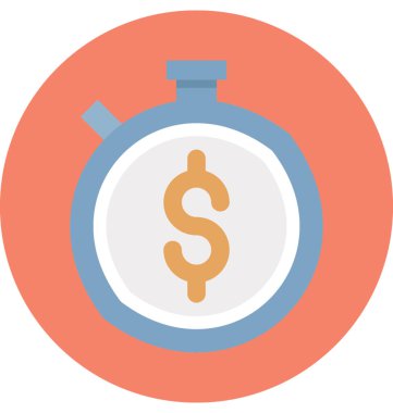 Doları Zamanlayıcı izole vektör simgesi