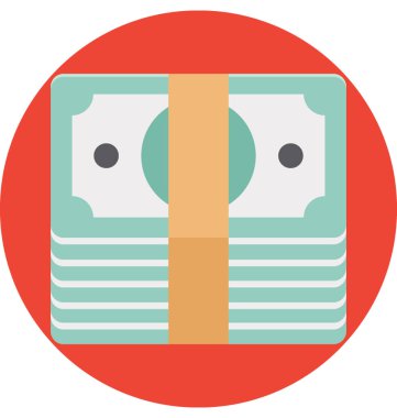 Banknot izole vektör simgesi