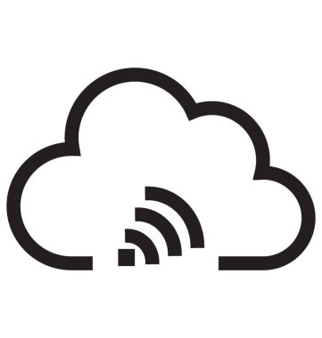 WiFi sinyal siyah çizgi izole vektör simgesi