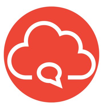 Bulut bildirim beyaz çizgi vektör izole simgesi