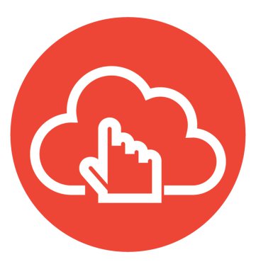 Bulut beyaz çizgi vektör izole simgesini tıklatın