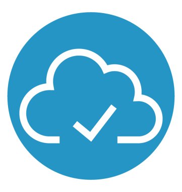 Bulut beyaz çizgi vektör izole simgesi onaylı