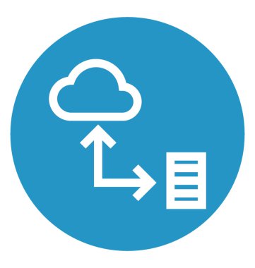 Bağlı sunucu beyaz çizgi vektör izole simgesi