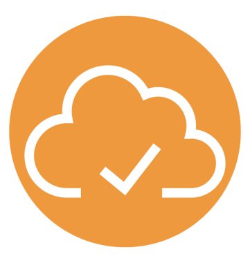 Bulut beyaz çizgi vektör izole simgesi onaylı