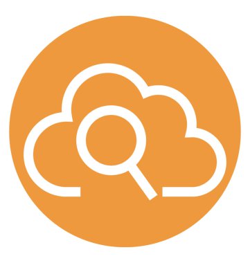 Bulut arama beyaz çizgi vektör izole simgesi