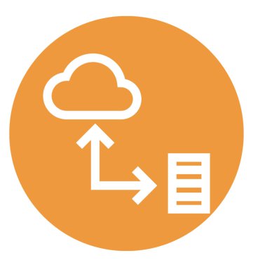 Bağlı sunucu beyaz çizgi vektör izole simgesi