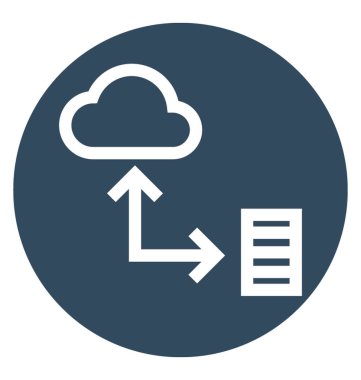 Bağlı sunucu beyaz çizgi vektör izole simgesi