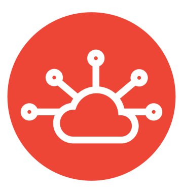 Bulut hiyerarşi beyaz çizgi vektör izole simgesi