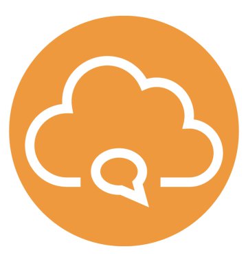 Bulut bildirim beyaz çizgi vektör izole simgesi