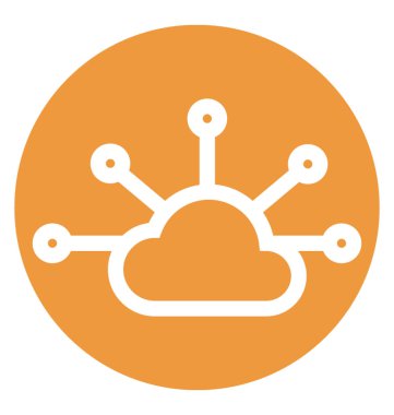 Bulut hiyerarşi beyaz çizgi vektör izole simgesi