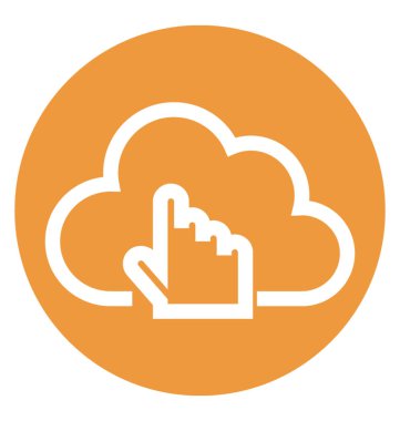 Bulut beyaz çizgi vektör izole simgesini tıklatın