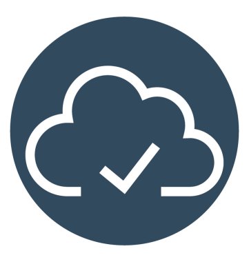 Bulut beyaz çizgi vektör izole simgesi onaylı