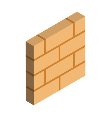 Tuğla duvar renk izometrik çizim vektör simgesi