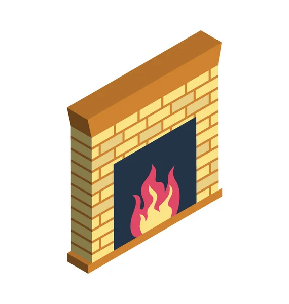 Room Stove Color Isometric Illustration Vector Icon — Stock Vector