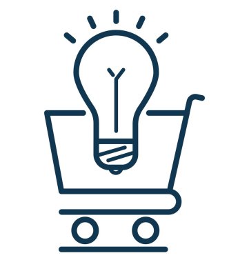 Web ve Seo projeleri için fikirler glif izole vektör simgesi alışveriş